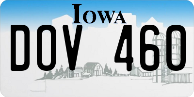 IA license plate DOV460