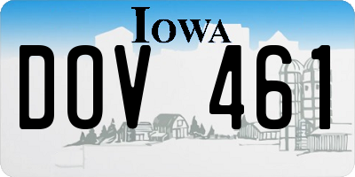 IA license plate DOV461