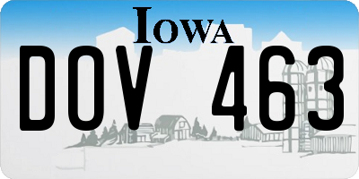 IA license plate DOV463