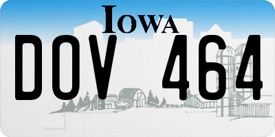 IA license plate DOV464