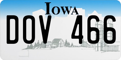IA license plate DOV466