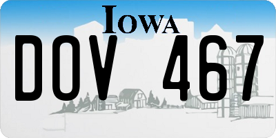 IA license plate DOV467