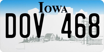 IA license plate DOV468