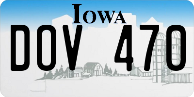 IA license plate DOV470