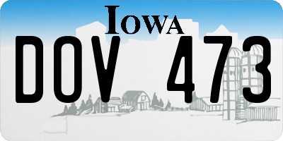 IA license plate DOV473