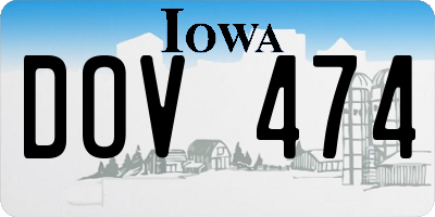 IA license plate DOV474