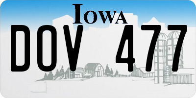 IA license plate DOV477