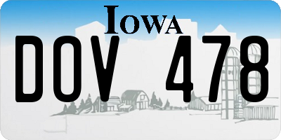 IA license plate DOV478