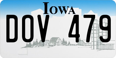 IA license plate DOV479