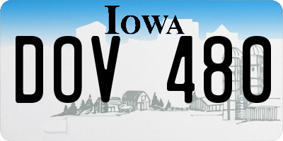 IA license plate DOV480