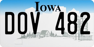 IA license plate DOV482