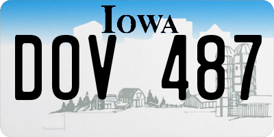 IA license plate DOV487