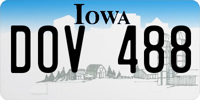 IA license plate DOV488