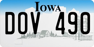 IA license plate DOV490