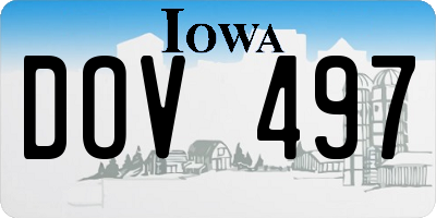IA license plate DOV497