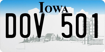 IA license plate DOV501