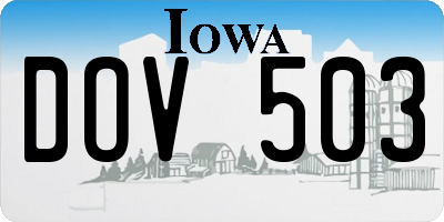 IA license plate DOV503