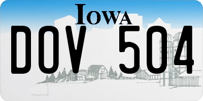 IA license plate DOV504