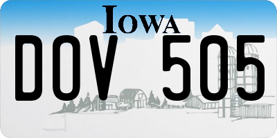 IA license plate DOV505
