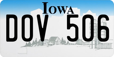 IA license plate DOV506