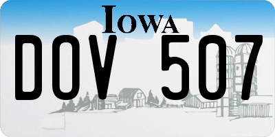 IA license plate DOV507