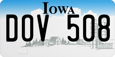 IA license plate DOV508