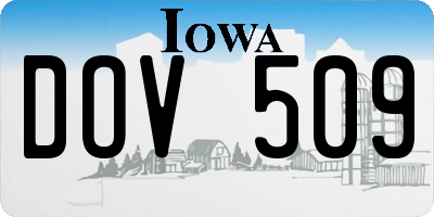 IA license plate DOV509