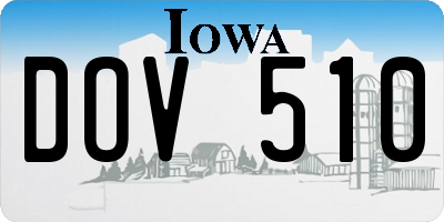 IA license plate DOV510