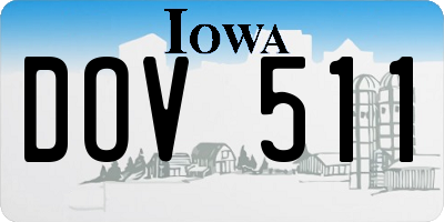 IA license plate DOV511