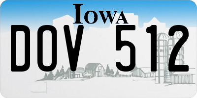 IA license plate DOV512
