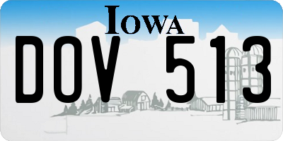 IA license plate DOV513