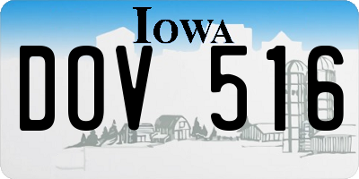IA license plate DOV516
