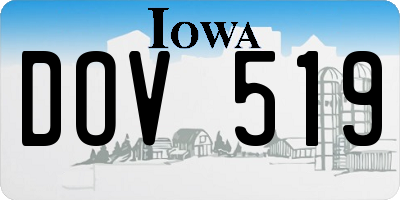IA license plate DOV519