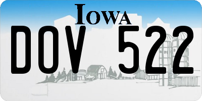 IA license plate DOV522