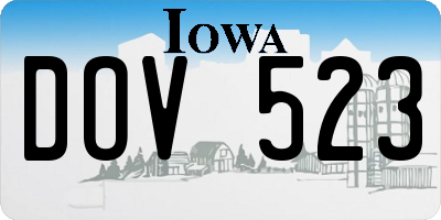 IA license plate DOV523