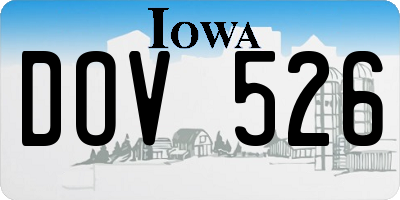 IA license plate DOV526