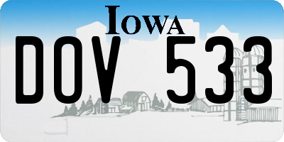 IA license plate DOV533