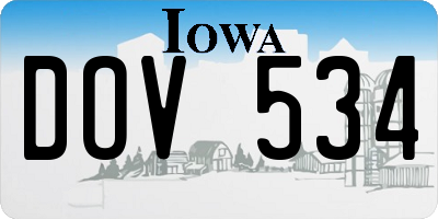 IA license plate DOV534