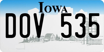 IA license plate DOV535