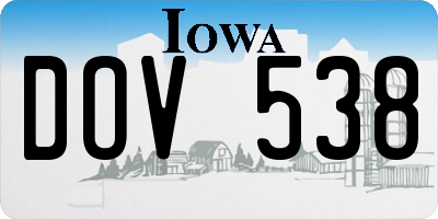 IA license plate DOV538
