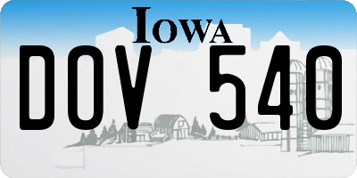 IA license plate DOV540