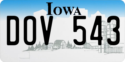 IA license plate DOV543