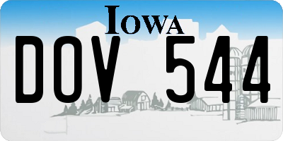 IA license plate DOV544
