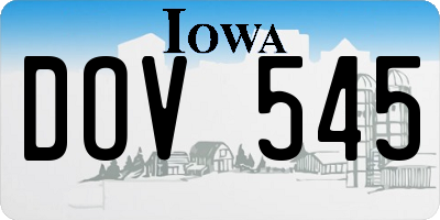 IA license plate DOV545