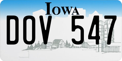 IA license plate DOV547