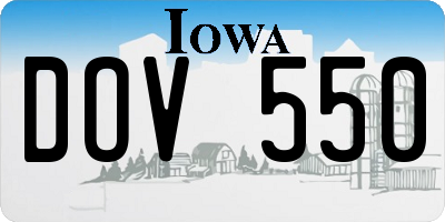 IA license plate DOV550