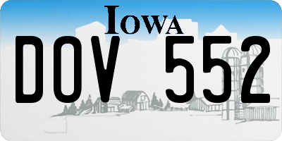 IA license plate DOV552