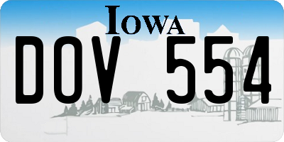 IA license plate DOV554
