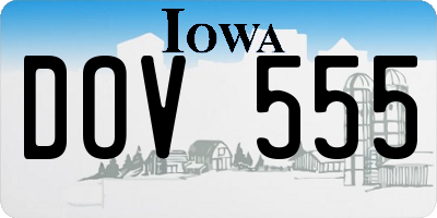 IA license plate DOV555
