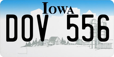 IA license plate DOV556